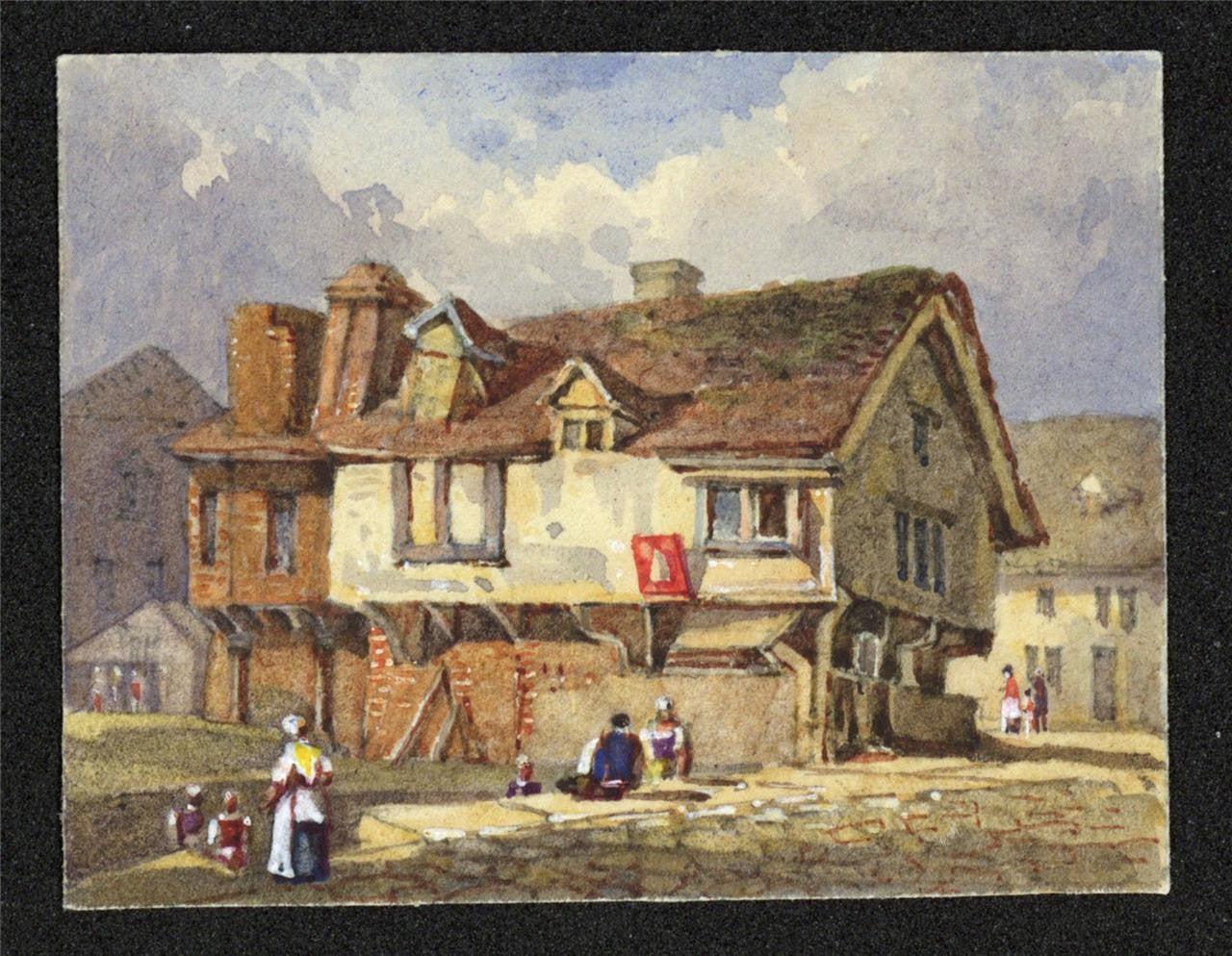 Style Of Samuel Prout Newark Miniature Watercolour Painting 19th Century1