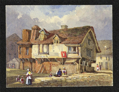 Style Of Samuel Prout Newark Miniature Watercolour Painting 19th Century1