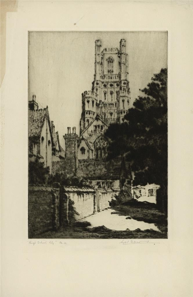 Sybil Andrews (1898-1992) Pencil Signed Etching - King's School Ely6