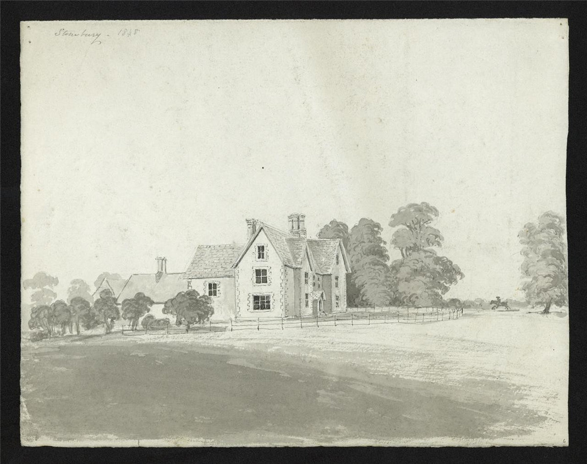 James Wilcox (1778-1865) Watercolour Painting Stonebury Buntingford? 18481