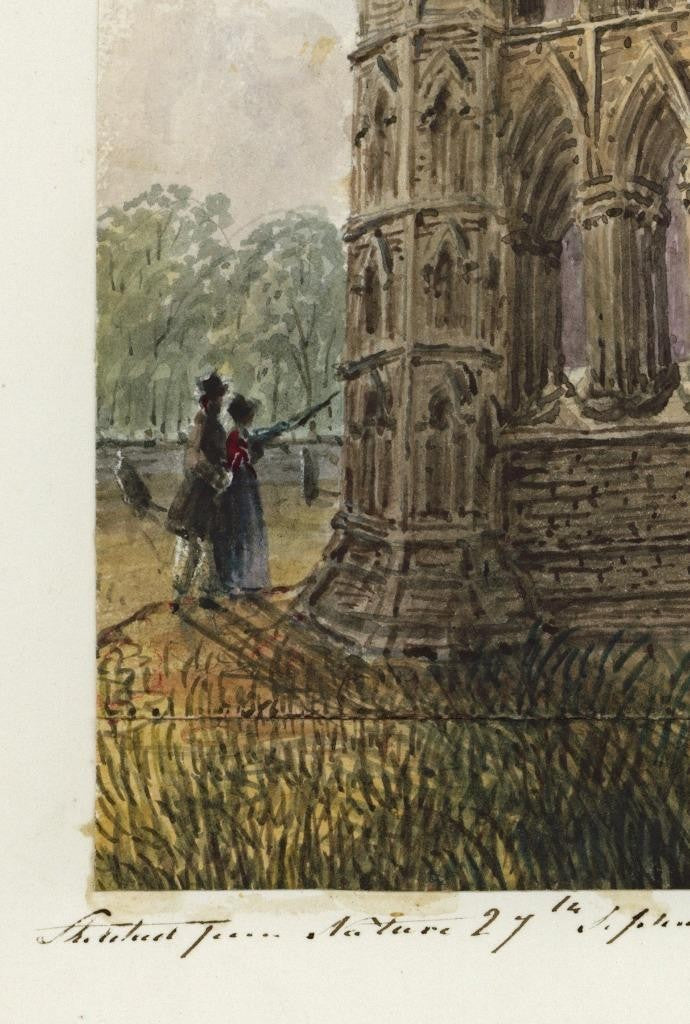 Mary Webster (1794-1883) - Watercolour Painting Elgin Cathedral Scotland 18445