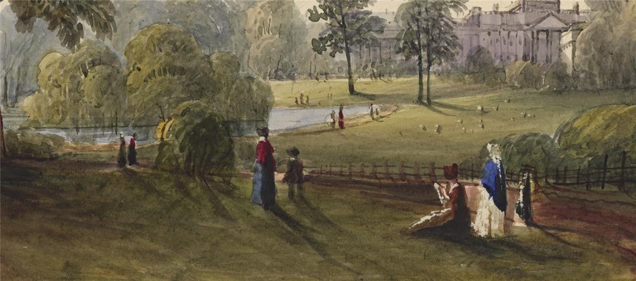 Mary Webster (1794-1883) Watercolour Painting Buckingham Palace London 18416