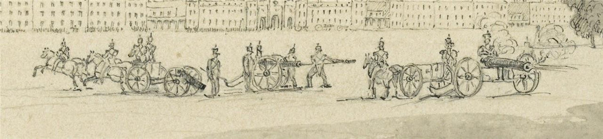 James Wilcox (1778-1865) Painting Royal Artillery Barracks Woolwich London 18438