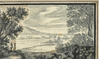 Figures In Landscape Small Watercolour Painting - Late 18th / Early 19th Century4
