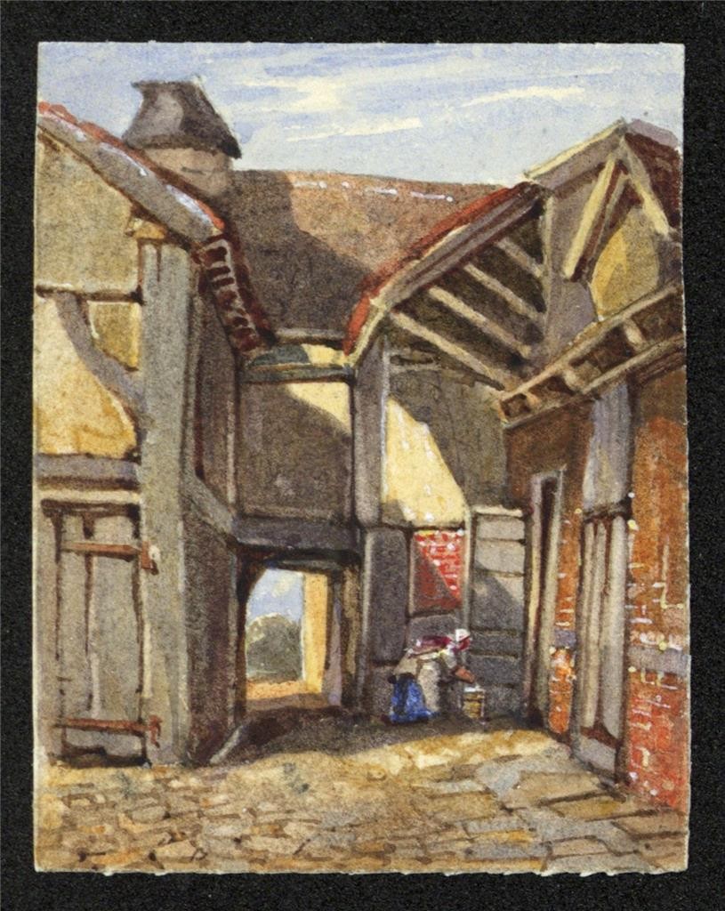 Style Of Samuel Prout Twickenham Miniature Watercolour Painting 19th Century1