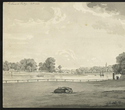 James Wilcox (1778-1865) Watercolour Painting - Richmond Bridge London 18399