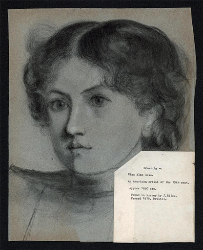 ELMA MARY GOVE (1832-1921) Pastel Drawing YOUNG LADY PORTRAIT - AMERICAN ARTIST1