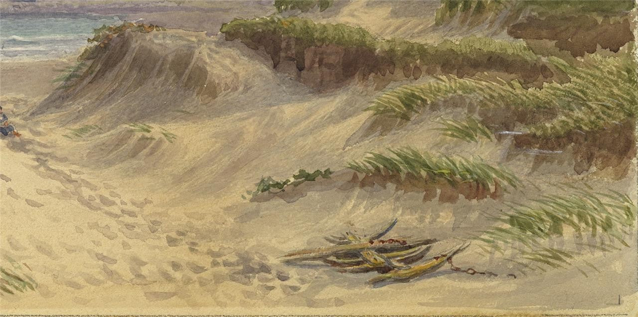Samuel Phillips Jackson - Watercolour Painting - Sand Dunes Coastal Landscape6
