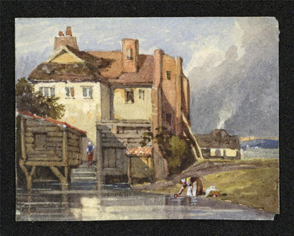 Style Of Samuel Prout Dunstable Miniature Watercolour Painting 19th Century1