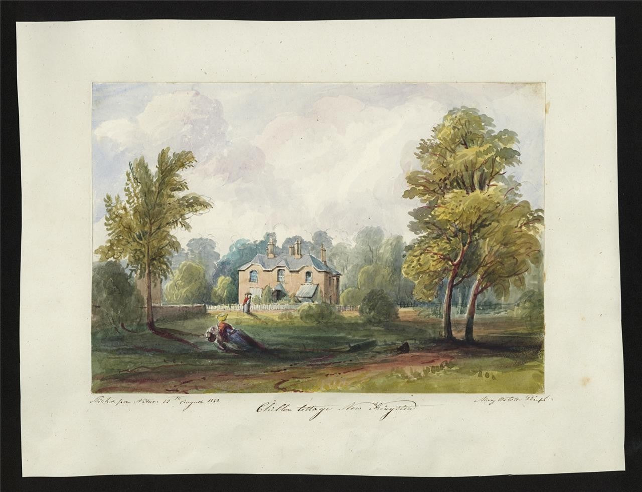 Mary Webster Watercolour Painting Chillon Cottage Near Kingston London 18421