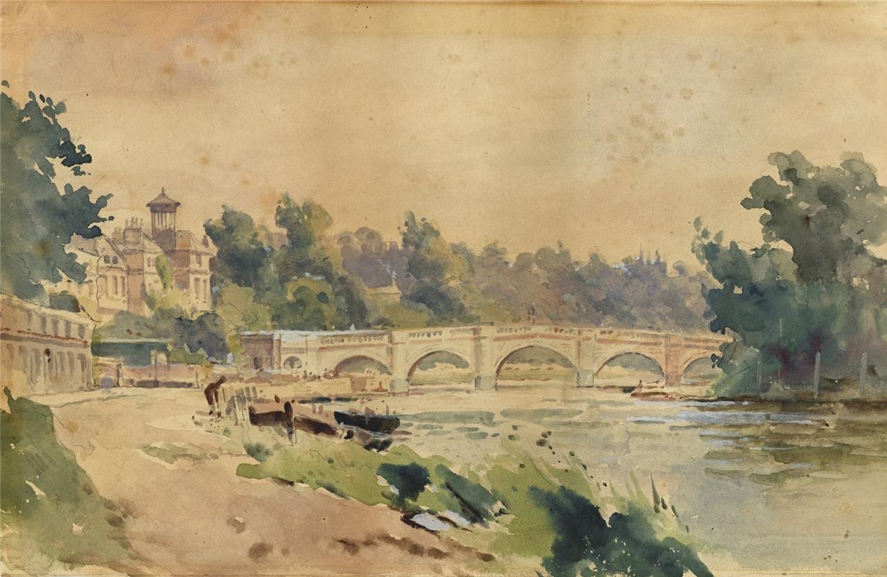 Richmond Bridge London - Watercolour Painting - Late 19th / Early 20th Century0