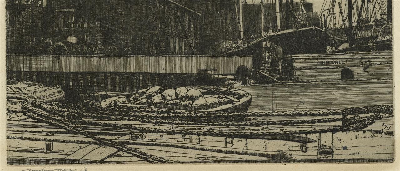 Mortimer Menpes (1855-1938) - Pencil Signed Etching - Near Billingsgate London5