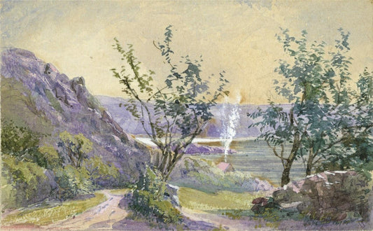 Moulin Huet Bay Guernsey - Miniature Watercolour Painting - 19th Century0