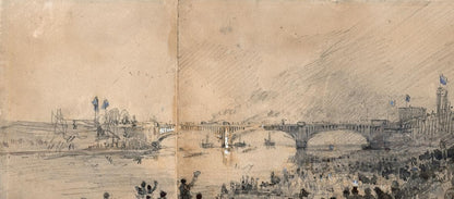 The Boat Race Oxford & Cambridge - Watercolour Painting 1877 River Thames London7