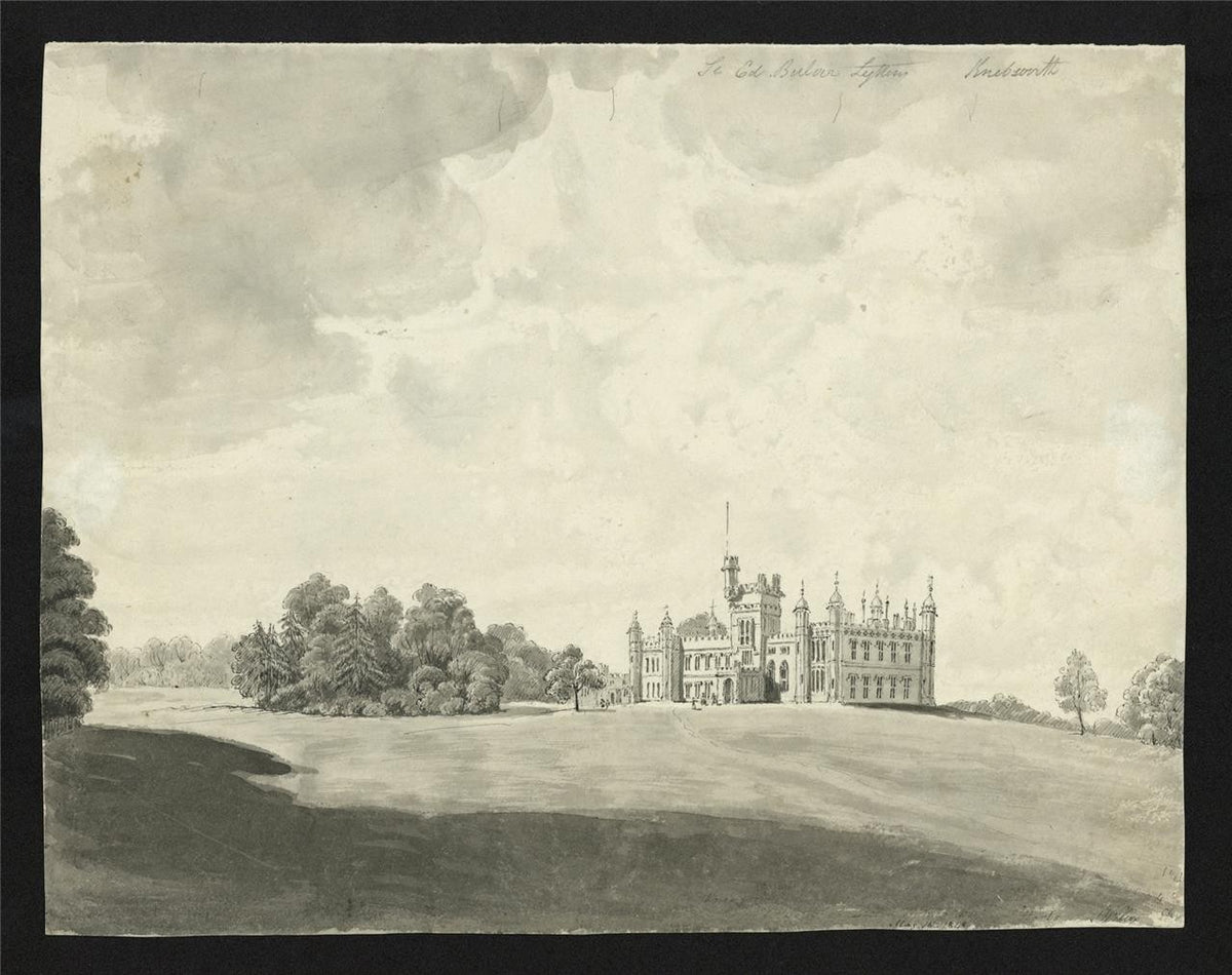James Wilcox (1778-1865) Watercolour Painting - Knebworth House - 18485