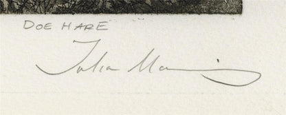 Julia Manning RE - Pencil Signed Etching - Doe Hare2