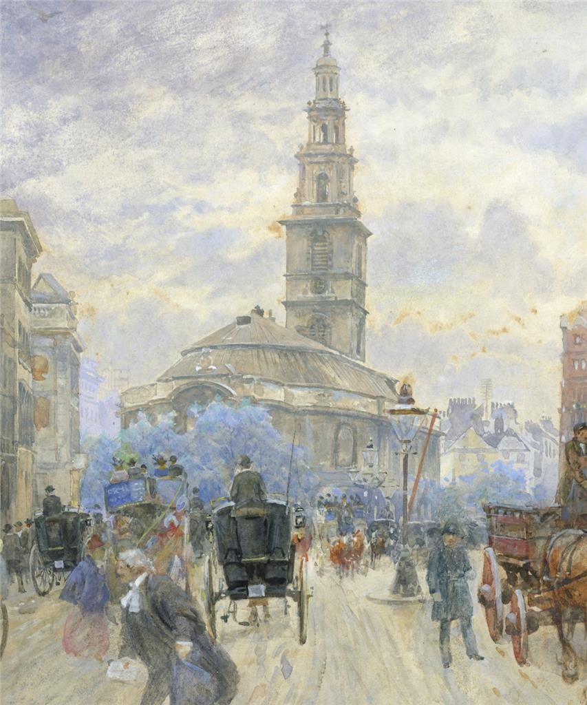 Henry Edward Tidmarsh Watercolour Painting - Royal Courts Of Justice London 18977