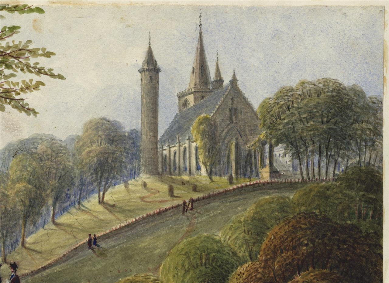 Mary Webster (1794-1883) Watercolour Painting - Brechin Cathedral Scotland 18555