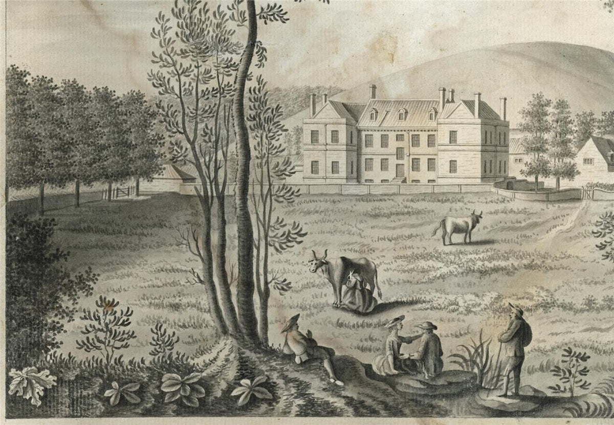 View Of Nethercot House Watercolour Painting Late 18th / Early 19th Century19