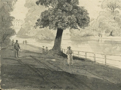James Wilcox (1778-1865) Watercolour Painting - St James's Park London 18446