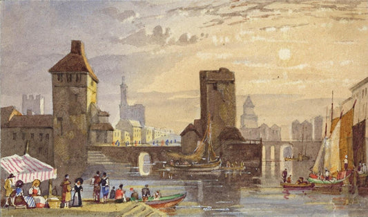 Style Of Samuel Prout Strasbourg France Watercolour Painting 19th Century0