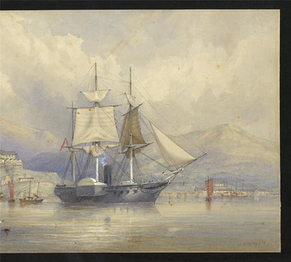 Walter William May (1831-1896) Watercolour Painting China - Chinese Harbour 18639