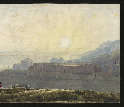 Castle In Landscape - Watercolour Painting - 19th Century4