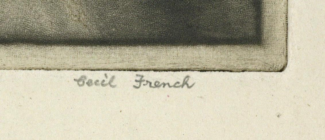 Cecil French (1879-1953) Pencil Signed Mezzotint - Tannhauser2