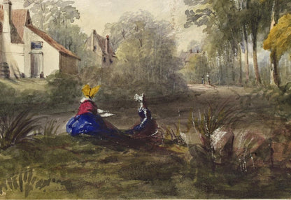 Mary Webster (1794-1883) - Watercolour Painting Cottage Near Sudbury London 18395