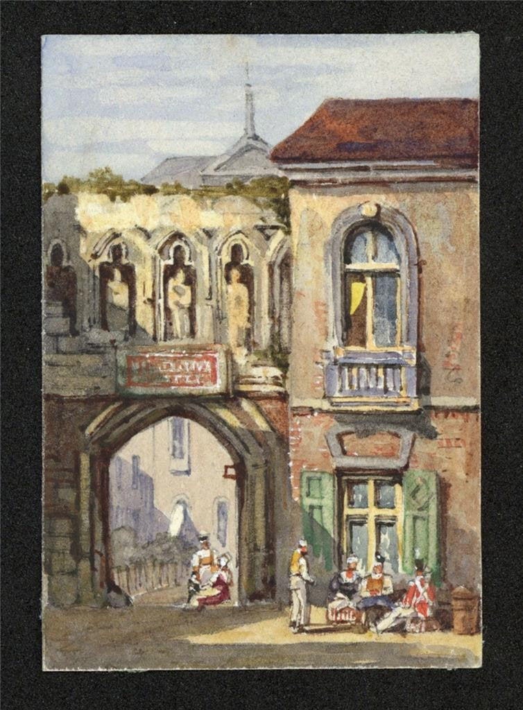 Style Of Samuel Prout Coblence Germany Watercolour Painting - 19th Century1
