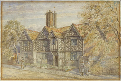 T W Downing Antique Watercolour Painting Stratford House Birmingham0