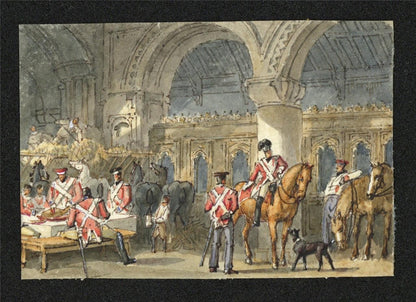 Military Scene - Miniature Watercolour Painting - 19th Century - 31