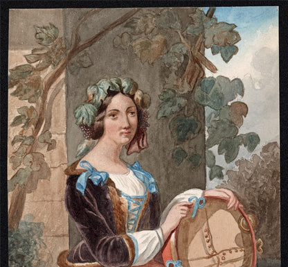 Classical Continental Portrait Of A Lady - Watercolour Painting - 19th Century3