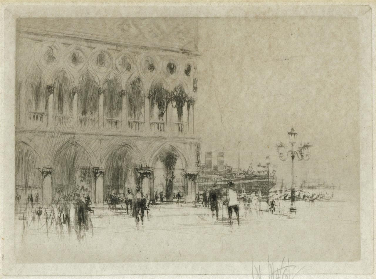 William Walcot (1874-1943) Pencil Signed Etching - The Doge's Palace Venice0