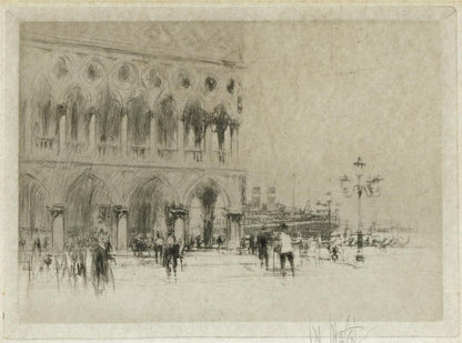 William Walcot (1874-1943) Pencil Signed Etching - The Doge's Palace Venice0