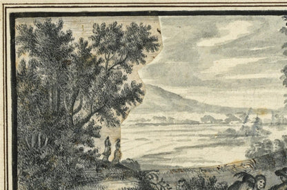 Figures In Landscape Small Watercolour Painting - Late 18th / Early 19th Century5