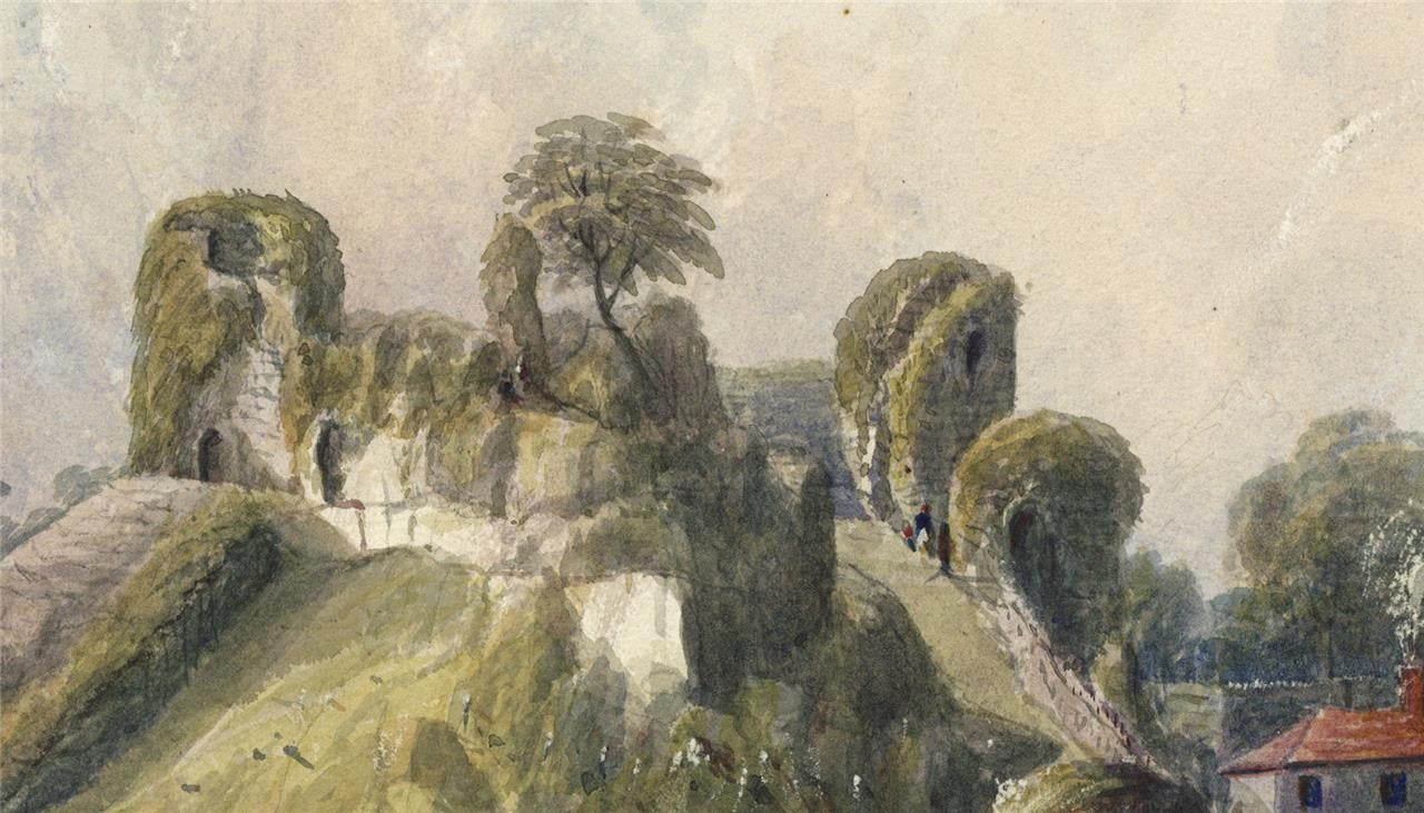 Mary Webster (1794-1883) - Watercolour Painting - Pevensey Castle Sussex - 18526