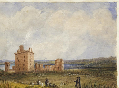 Mary Webster (1794-1883) Watercolour Painting Spynie Castle Moray Scotland 184413