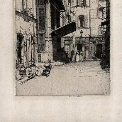 Herman Armour Webster (1878-1970) - Signed Etching - Vieux Marche Marseille 19125