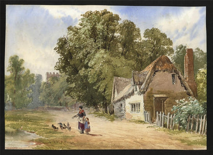 David Hall McKewan - Watercolour Painting - Village Landscape - 19th Century2