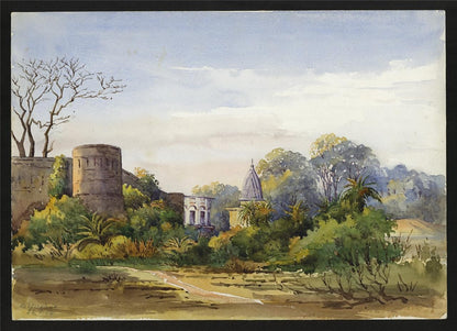 Saktisghar - Saktesgarh India 1904 Watercolour Painting Arthur Herbert Hussey2
