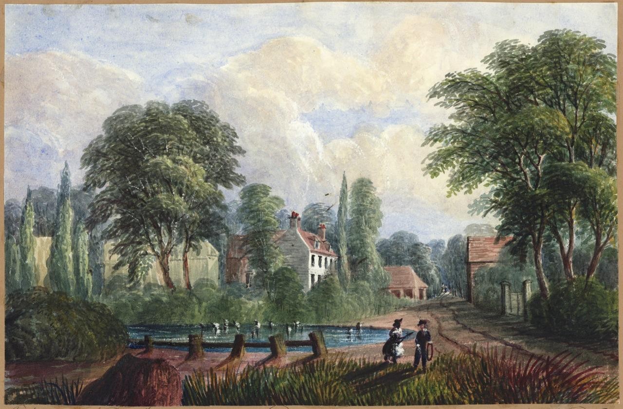 Mary Webster (1794-1883) Watercolour Painting - Harrow On The Hill London 18570