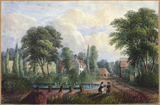 Mary Webster (1794-1883) Watercolour Painting - Harrow On The Hill London 18570