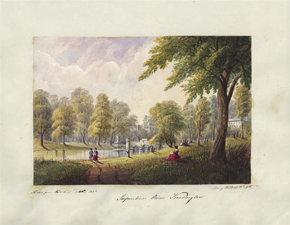 Mary Webster (1794-1883) Watercolour Painting Serpentine Kensington London 18427