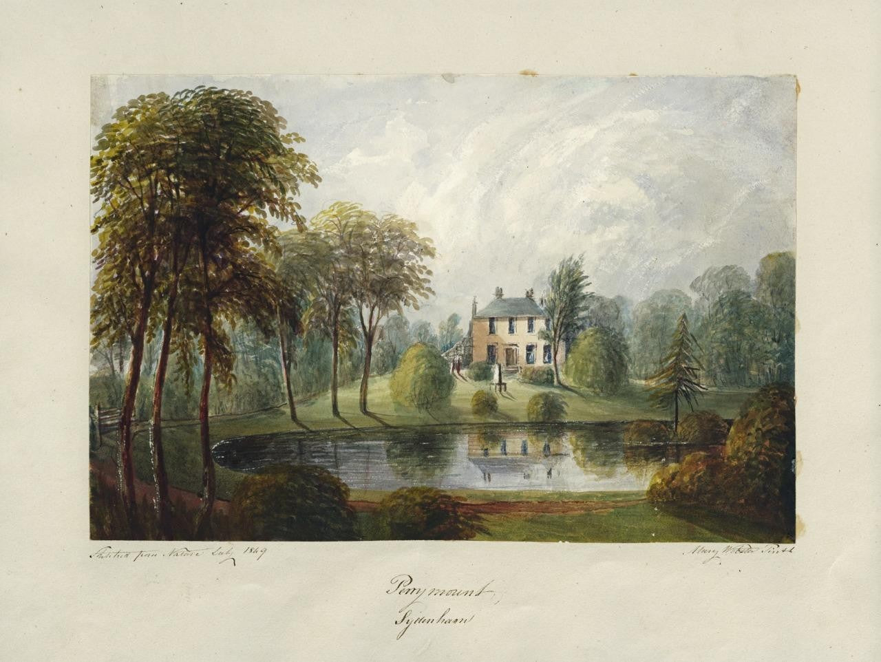 Mary Webster (1794-1883) Watercolour Painting Perrymount Sydenham London 18499