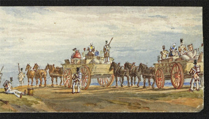 Military Battle Scene - Miniature Watercolour Painting - 19th Century - 24