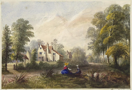 Mary Webster (1794-1883) - Watercolour Painting Cottage Near Sudbury London 18390