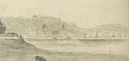 James Wilcox (1778-1865) Watercolour Painting Isle of Dogs Greenwich London 184312