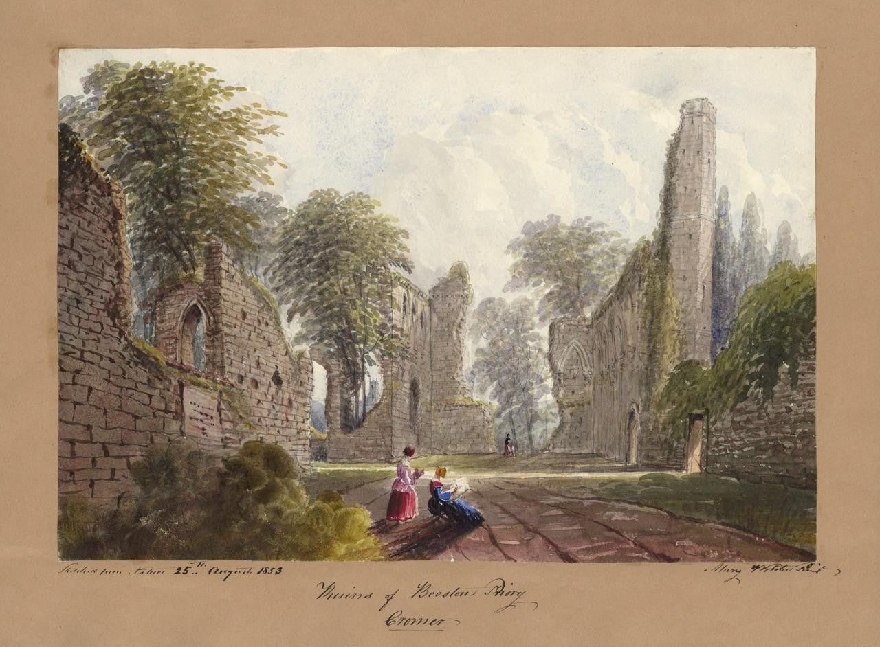 Mary Webster (1794-1883) Watercolour Painting  Beeston Regis Priory Near Cromer12