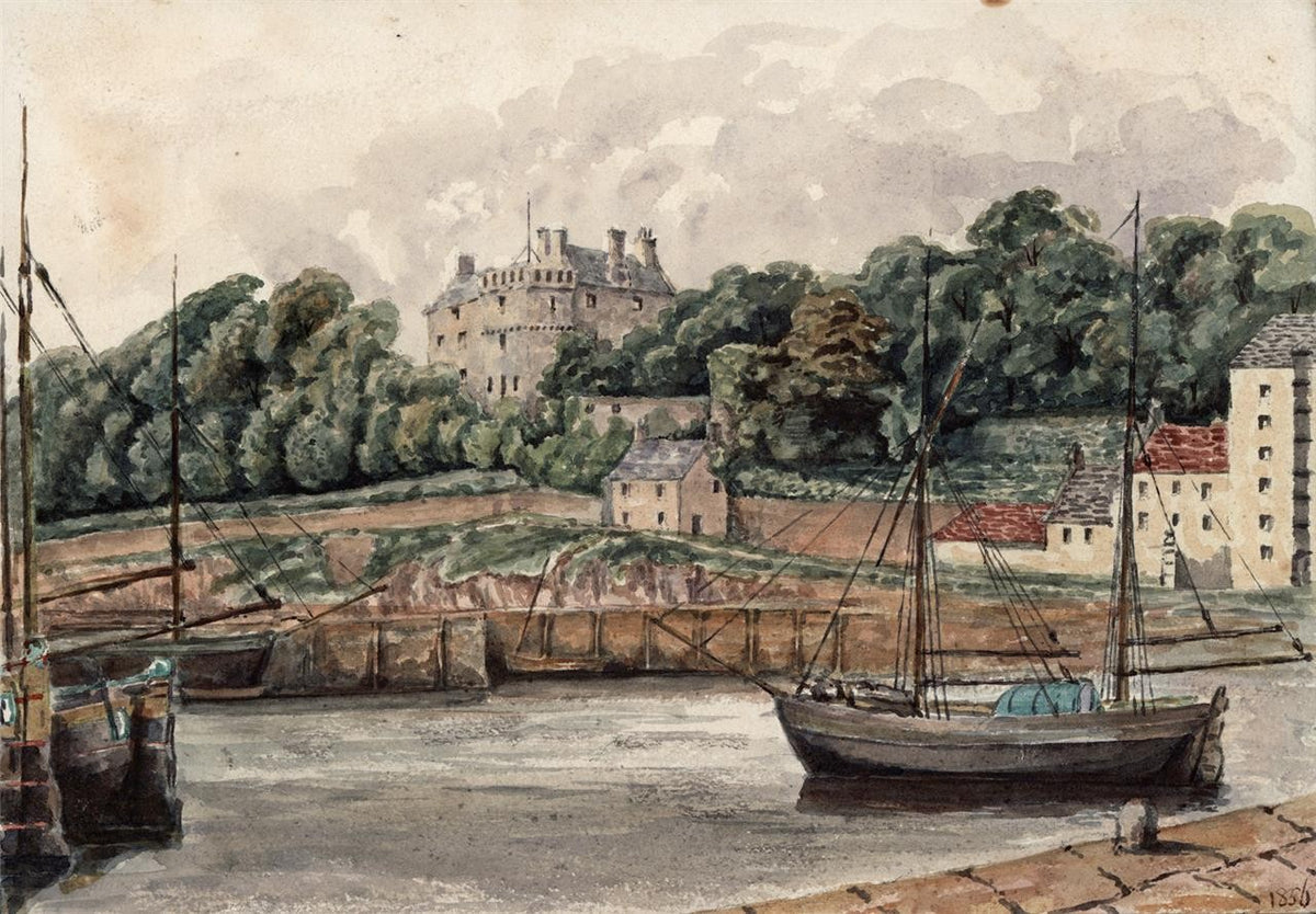 Burntisland Scotland 1856 - Antique Watercolour Painting - 19th Century0